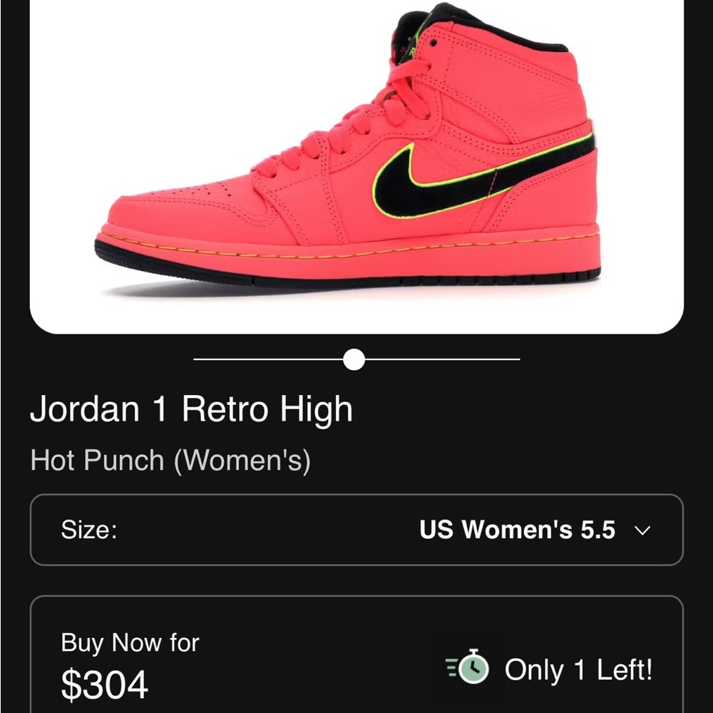 Jordan 1 Retro High Hot Punch Black Sneakers